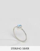 Reclaimed Vintage Sterling Silver Rainbow Moonstone Ring - Silver