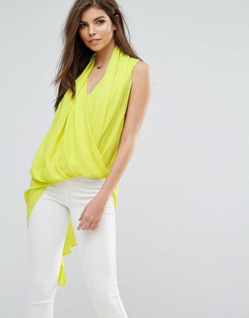 Forever Unique Aysmetric Blouse - Yellow