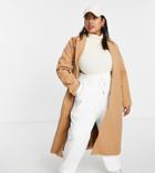Simply Be Single Breasted Formal Coat In Camel-neutral