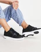 Lacoste Court Cage Sneakers In Black/white