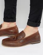 Asos Loafers In Brown Leather With Tassel - Brown