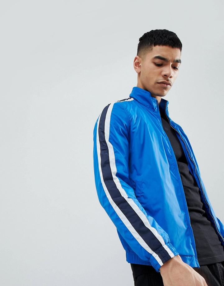 Pull & Bear Track Jacket In Blue - Blue