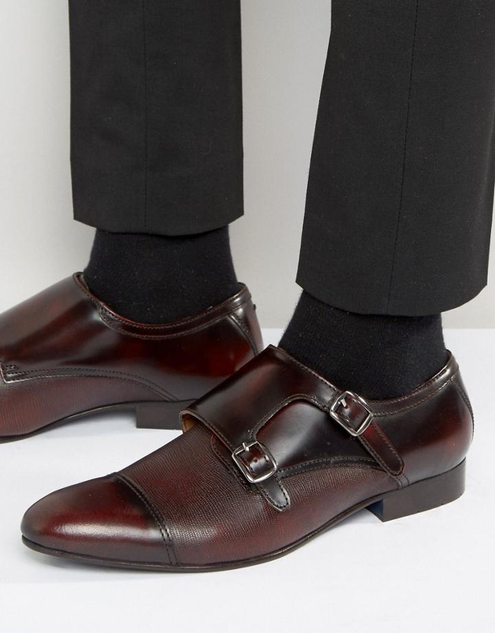 Kg Kurt Geiger Cozier Leather Monk Shoes - Red