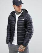 The North Face Trevail Hooded Lightweight Down Jacket In Black - Black