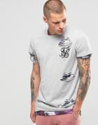 Siksilk Distressed T-shirt With Double Layer - Gray