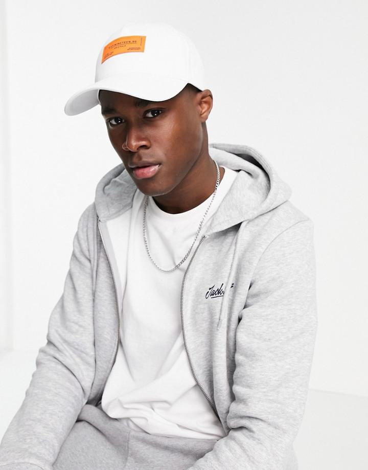 Jack & Jones Baseball Cap With Badge Logo In White