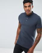 Asos Muscle Fit Polo In Jersey In Dark Gray - Gray