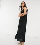 Esmee Exclusive Scoop Beach Dress With Tie Detailing In Black