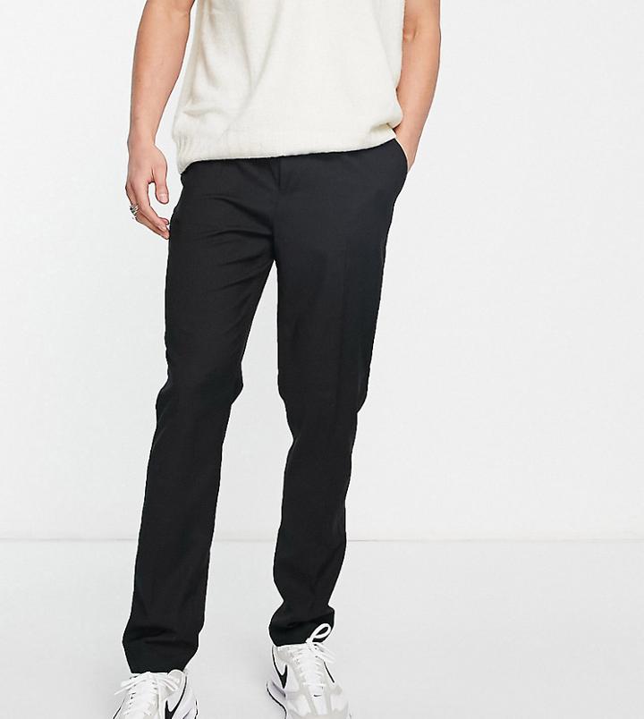 Devils Advocate Tall Pleated Relaxed Tapered Suit Pants-black