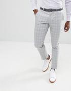 Selected Homme Skinny Fit Suit Pants In Gray Check - Gray