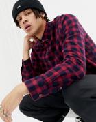 Penfield Corey Flannel Check Button Down Regular Fit Shirt In Red - Red