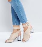 The March Silver Heeled Sandals - Beige