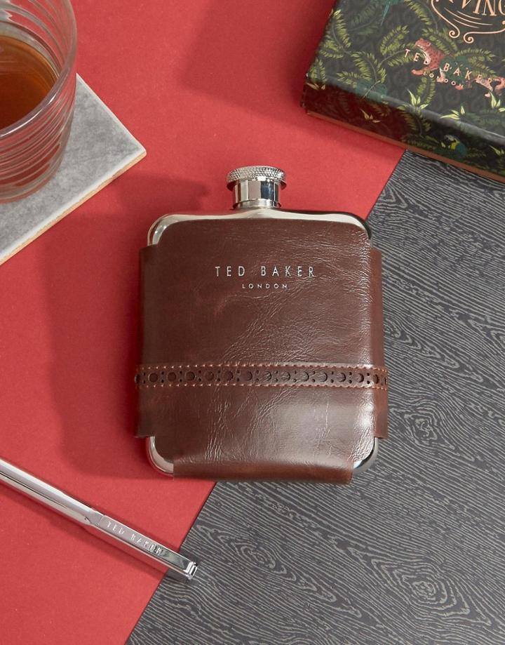 Ted Baker Brogue Hip Flask In Brown - Brown