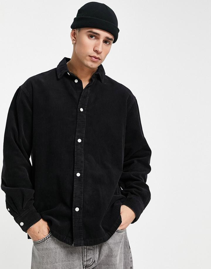 Weekday Carlo Cord Shirt In Black