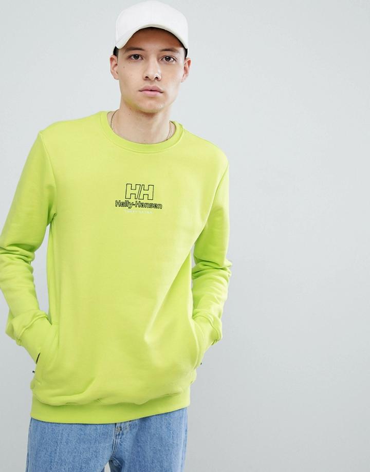 Sweet Sktbs X Helly Hansen Sweat With Back Logo In Neon Yellow - Yellow