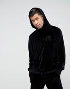 Antioch Oversized Velour Hoodie - Black