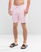 Asos Swim Shorts In Pink Mid Length - Pink