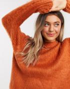 Asos Design Chunky Sweater In Rust-red