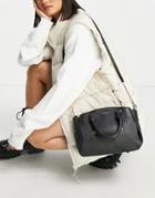 Paul Costelloe Leather Top Handle Shoulder Strap Tote Bag In Black