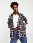 Heartbreak Oversized Shirt In Navy Check