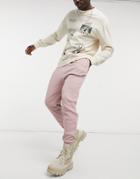 Asos Design Drop Crotch Sweatpants In Dusty Pink Waffle