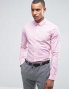 Asos Smart Stretch Slim Gingham Check Shirt In Pink - Pink