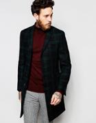 Heart & Dagger Plaid Overcoat - Green
