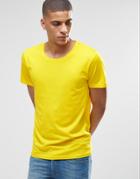 Selected Homme Short Sleeve Deep Crew Neck T-shirt - Empire Yellow