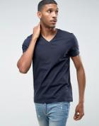 Asos T-shirt With V Neck - Navy