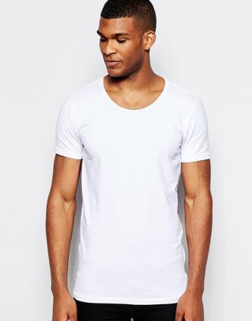 Vito Scoop Neck T-shirt - White