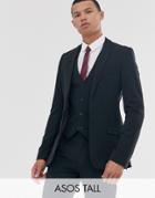 Asos Design Tall Super Skinny Fit Suit Jacket In Black - Black