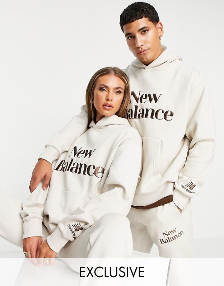 New Balance Cookie Hoodie In Beige And Brown-neutral
