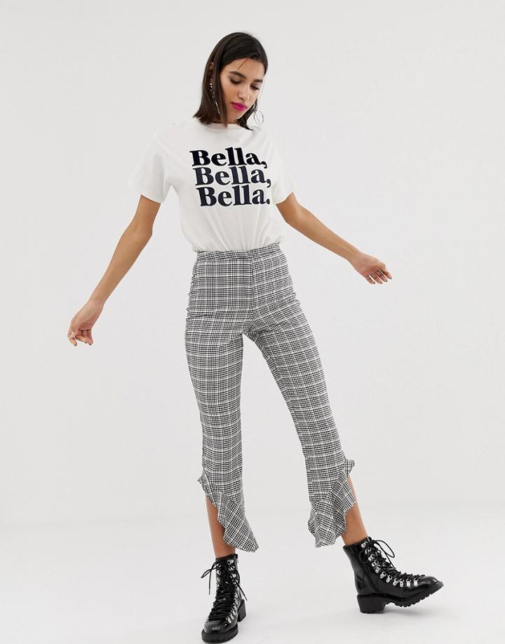 Asos Tailored Soft Fluted Slim Pants In Check-multi