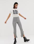 Asos Tailored Soft Fluted Slim Pants In Check-multi