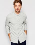 Selected Homme Pique Jersey Shirt - Light Gray Marl