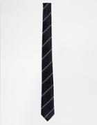 Selected Homme Tie With Stripe - Black