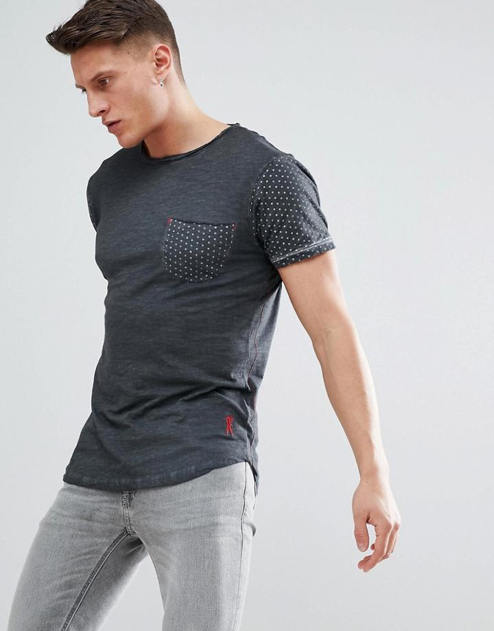 Ringspun Polka Dot Pocket T-shirt - Black
