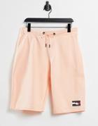 Tommy Hilfiger One Planet Capsule Unisex Front Print Sweats Shorts In Pink