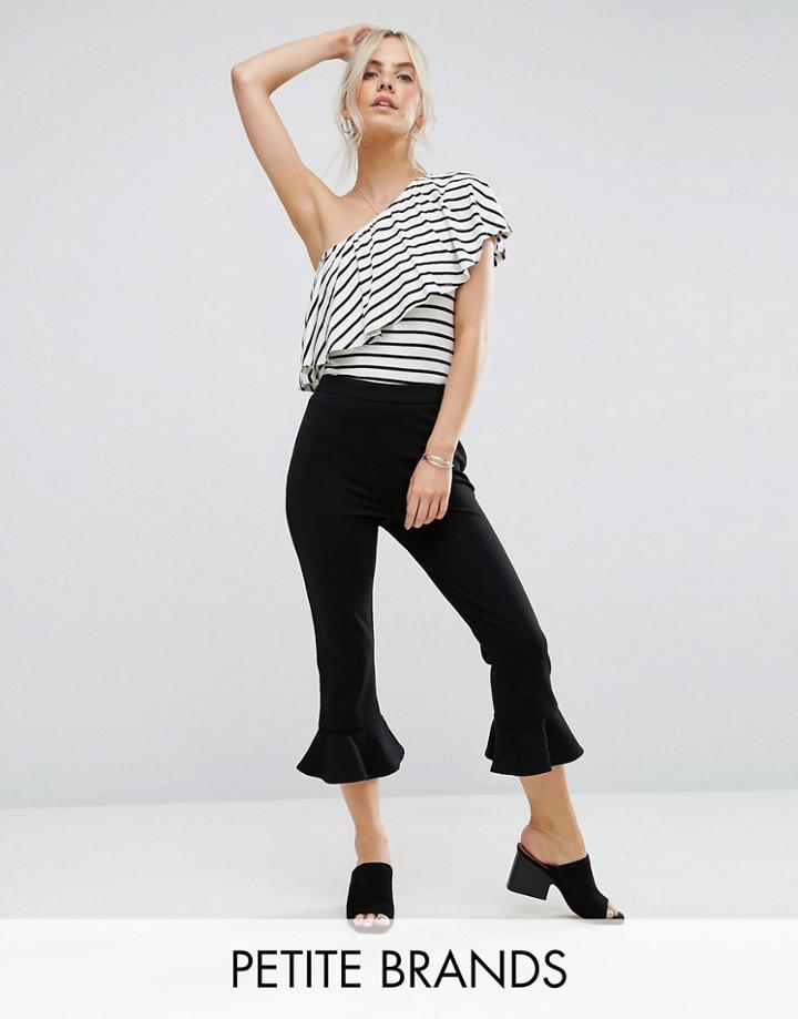New Look Petite Peplum Hem Pants - Blue
