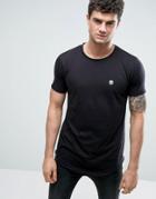 Le Breve Raw Edge Longline T-shirt - Black