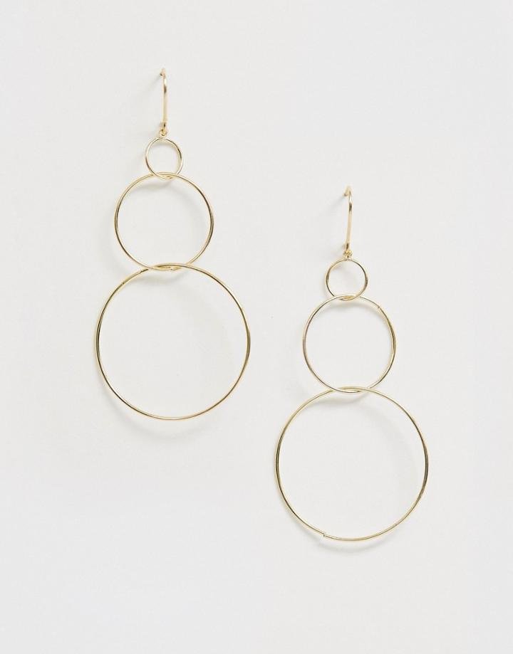 French Connection Interlinked Hoop Earrings-gold