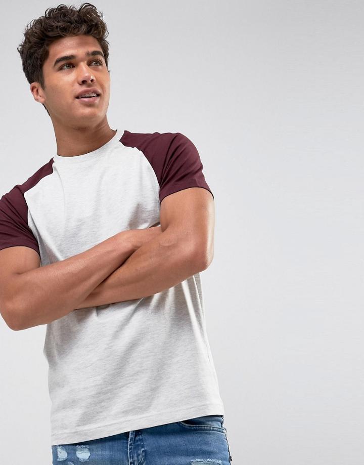 Brave Soul Raglan T-shirt - Gray
