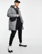 Jack & Jones Premium Padded Hooded Parka In Gray