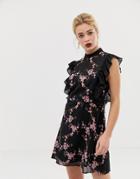 Talulah Eguro Floral Print Mini Dress - Black