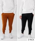Asos Design Skinny Sweatpants 2 Pack Black / Dark Orange-multi