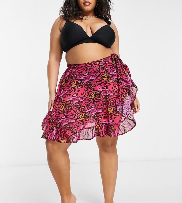 Simply Be Beach Sarong In Multi-black