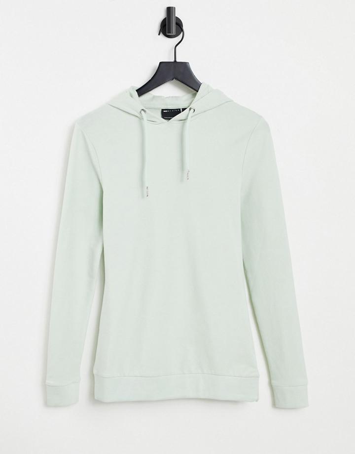 Asos Design Organic Muscle Hoodie In Green