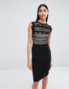 Lipsy Scallop Sleeve Mini Dress - Black