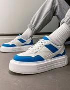 Topshop Cameo Chunky Lace Up Sneakers In Teal-blue