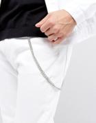 Chained & Able Single Curb Jean Chain In Silver - Silver